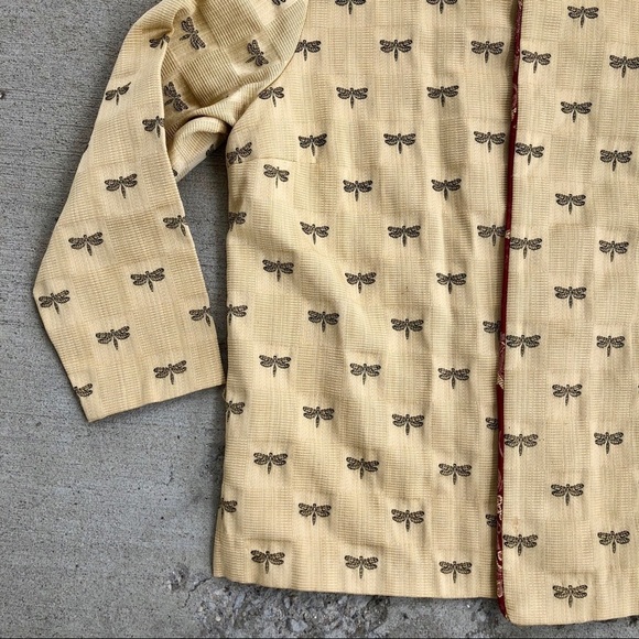 Vintage open front dragon fly golden blazer - Picture 2 of 8